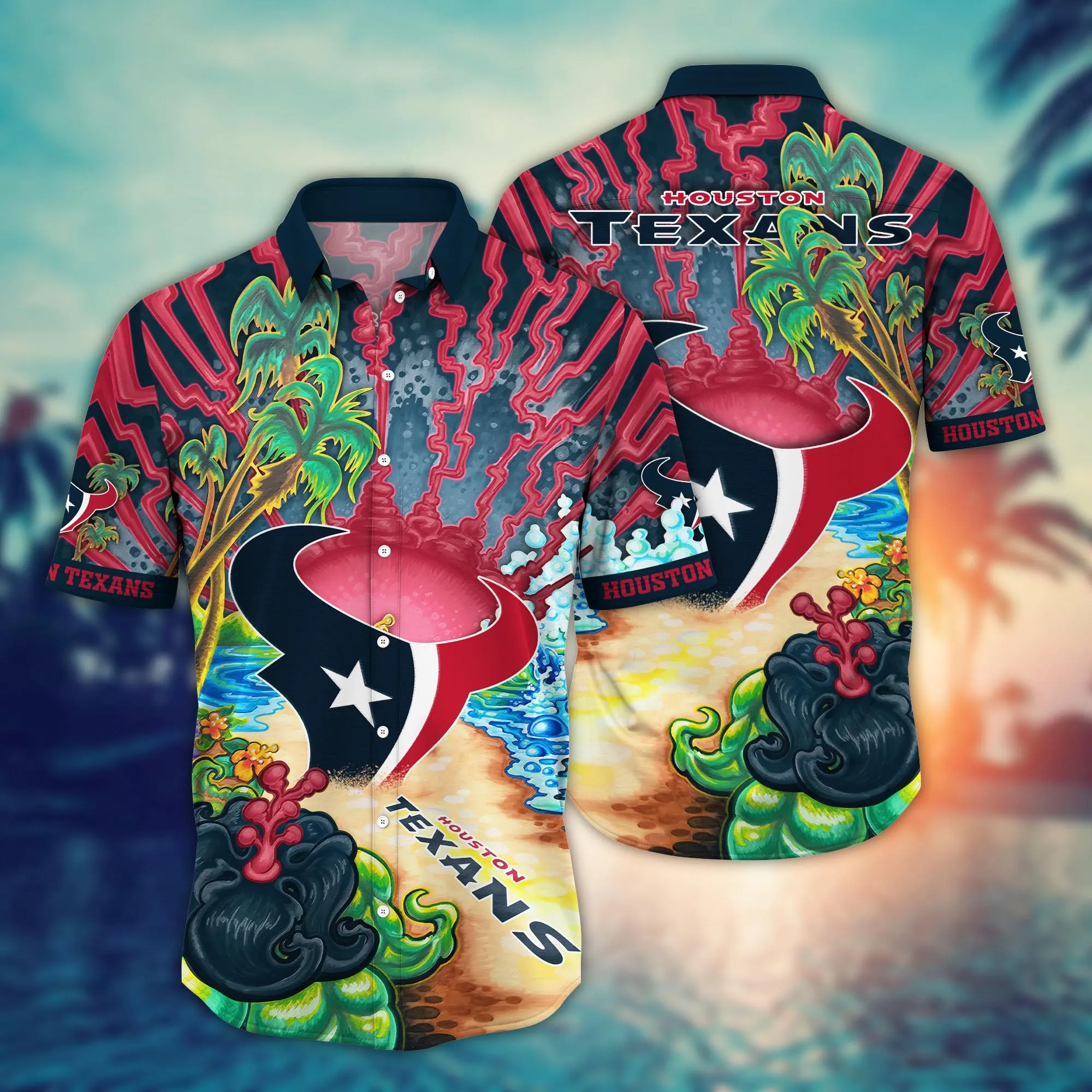 Houston Texans NFL Hawaiian Shirt Summer Nightstime Aloha Shirt