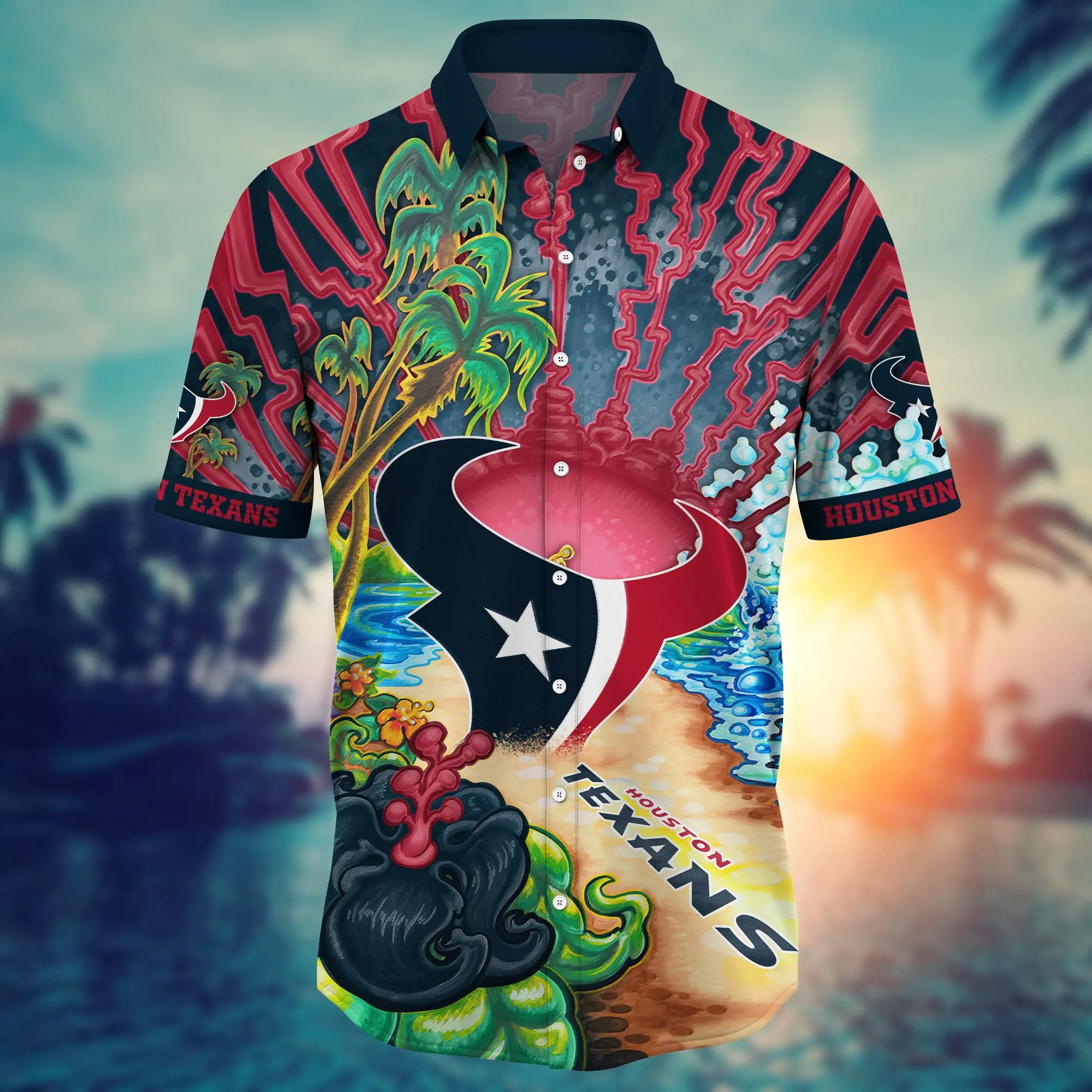Houston Texans NFL Hawaiian Shirt Summer Nightstime Aloha Shirt