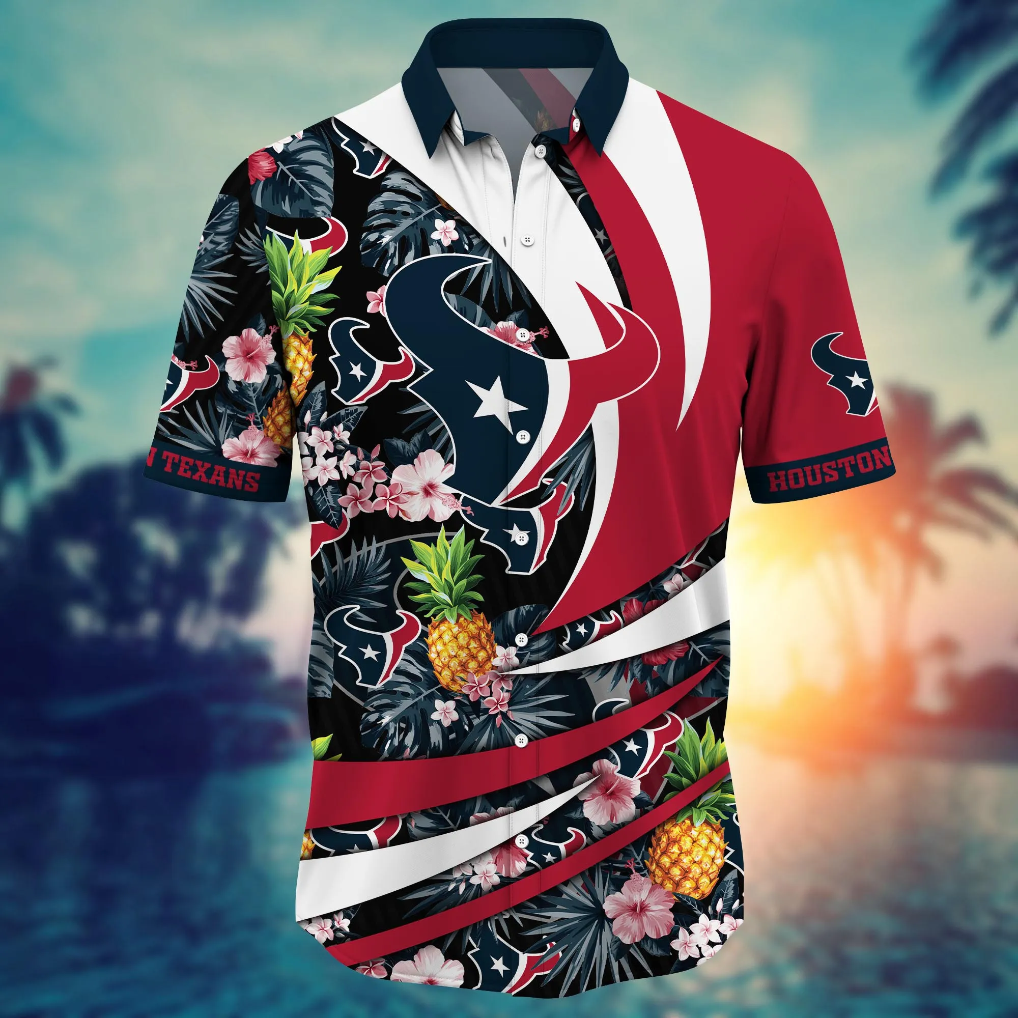 Houston Texans NFL Hawaiian Shirt Sunglasses Aloha Shirt