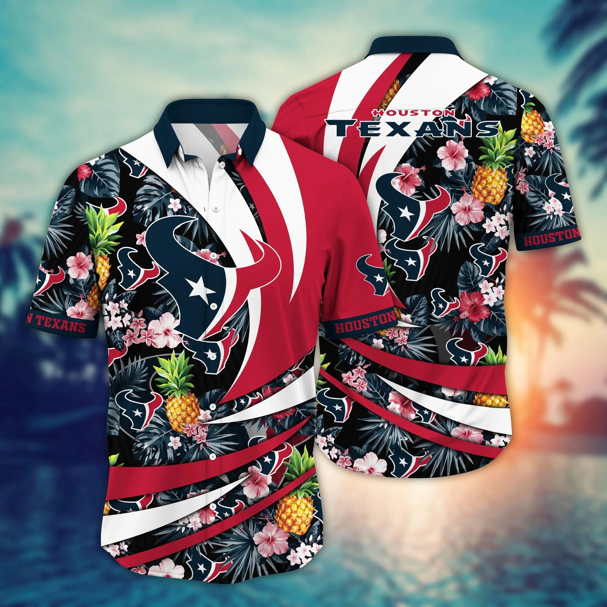 Houston Texans NFL Hawaiian Shirt Sunglasses Aloha Shirt