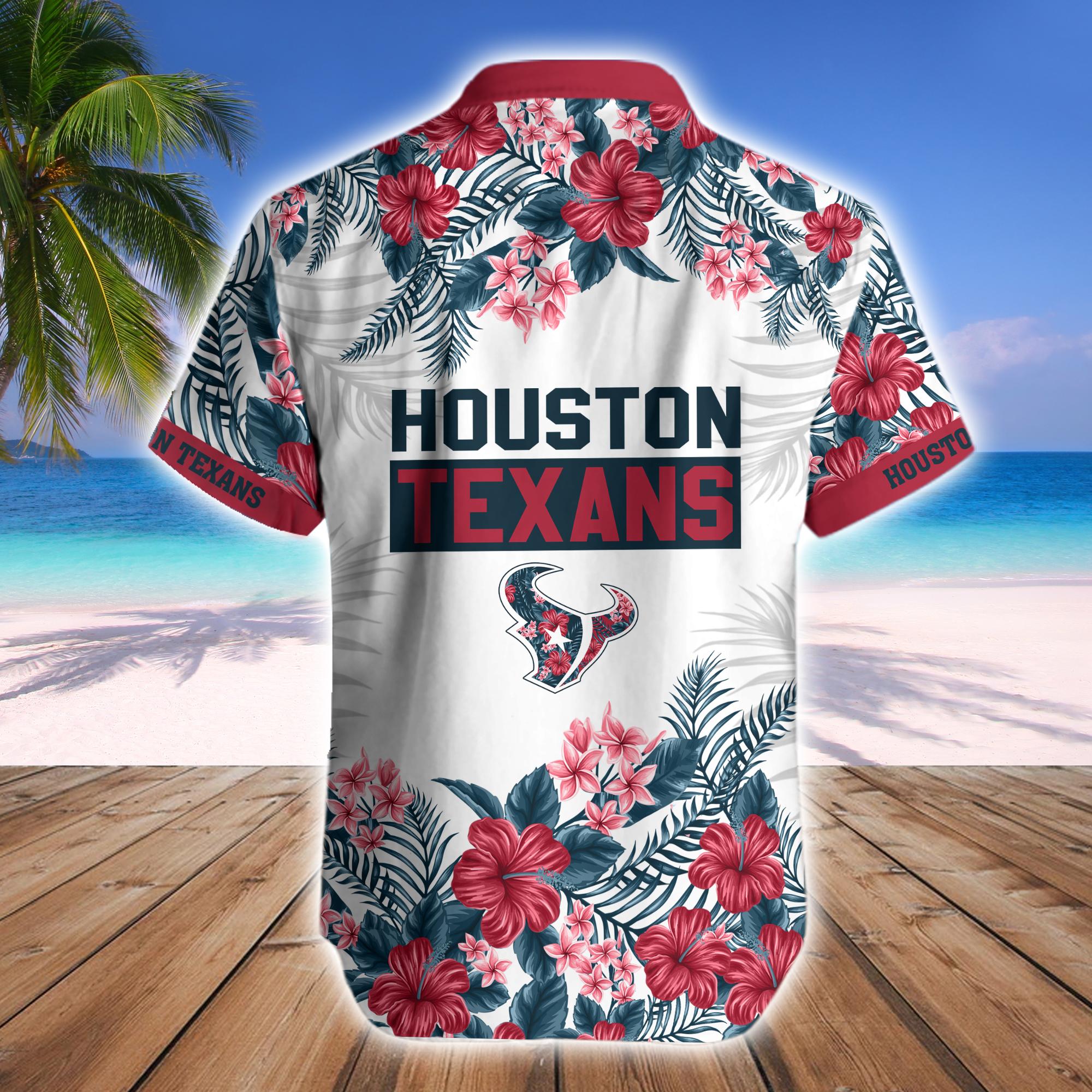 Houston Texans Tropical Hawaiian Fan Shirt Shorts Rodeo Combo