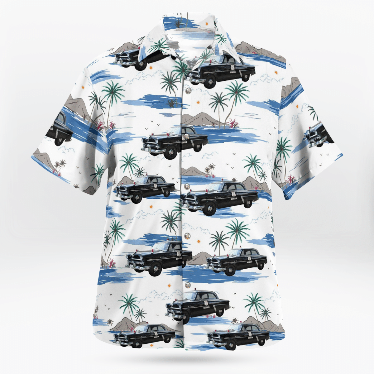 Houston, Texas, Houston Police Department 1952 Ford Customline Patrol Car Hawaiian Shirt Houston, Texas, Houston Police Department 1952 Ford Customline Patrol Car Hawaiian Shirt