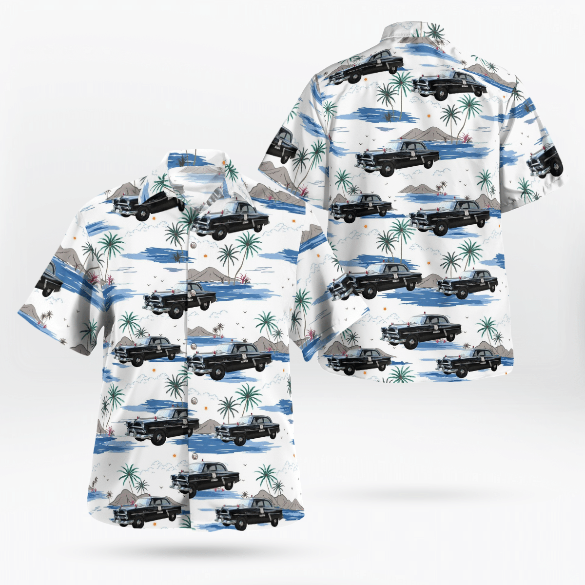 Houston, Texas, Houston Police Department 1952 Ford Customline Patrol Car Hawaiian Shirt