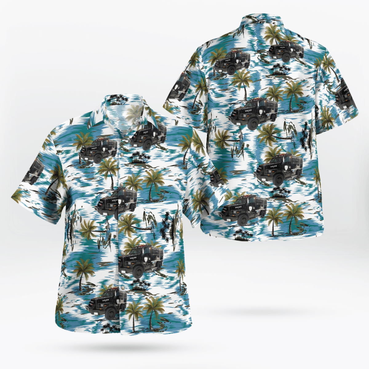 Houston, Texas, Houston Police Department New Bear Swat Vehicle Hawaiian Shirt