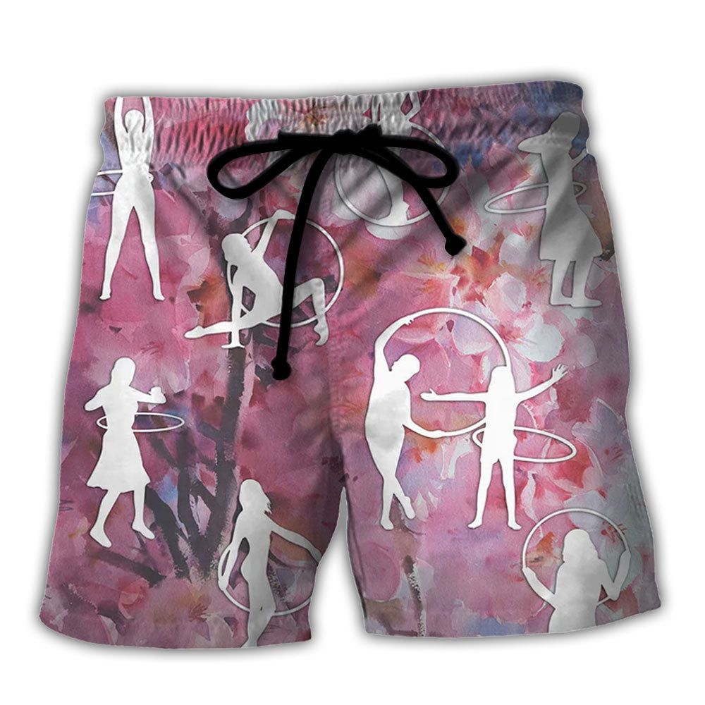 Hula Hoop Floral Style Trendy Aloha Hawaiian Beach Shorts Hula Hoop Floral Style Trendy Aloha Hawaiian Beach Shorts