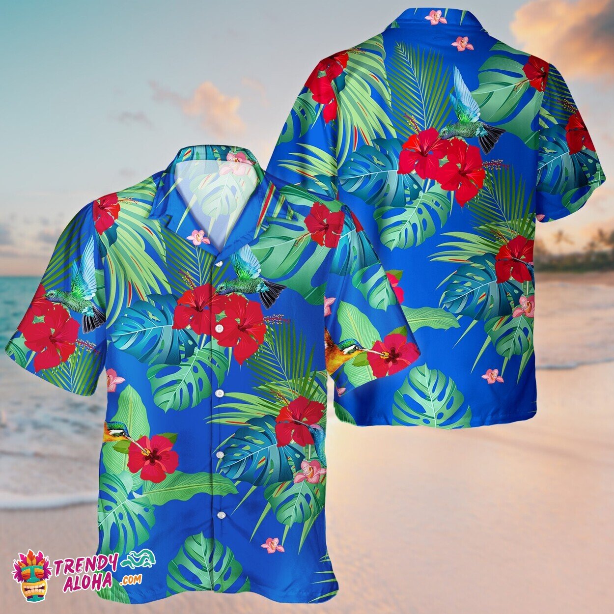 Hummingbird Bliss Tropical Short Sleeve Unisex Hawaiian Aloha Shirt