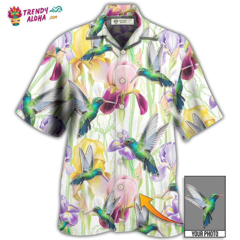 Hummingbird Flower Art Beautiful Custom Photo Hawaiian Shirt – Trendy Aloha