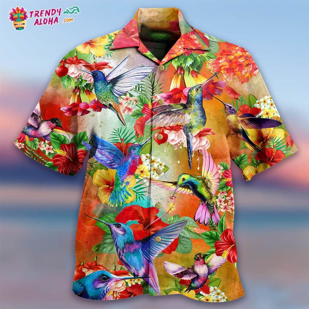 Hummingbird Love Flowers In Garden Hawaiian Shirt – Trendy Aloha