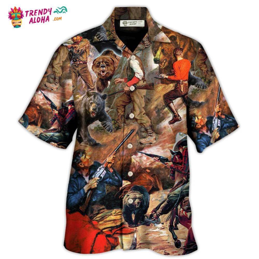 Hunting Bear Cow Boy Cool Art Style Hawaiian Shirt – Trendy Aloha Hunting Bear Cow Boy Cool Art Style Hawaiian Shirt – Trendy Aloha