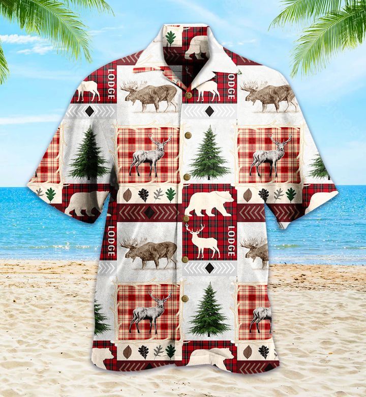Hunting Bear Red Trendy Hawaiian Shirt 3D, Bear Lover Trendy Hawaiian Shirt For Summer Gifts
