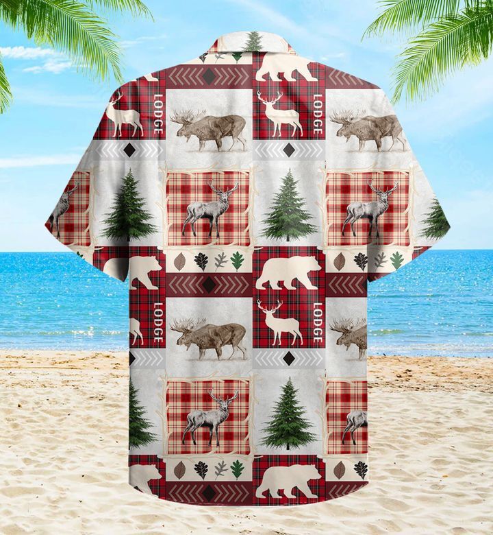 Hunting Bear Red Trendy Hawaiian Shirt 3D, Bear Lover Trendy Hawaiian Shirt For Summer Gifts