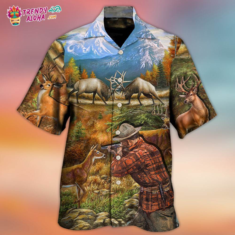 Hunting Deer Cool Art Style Hawaiian Shirt – Trendy Aloha