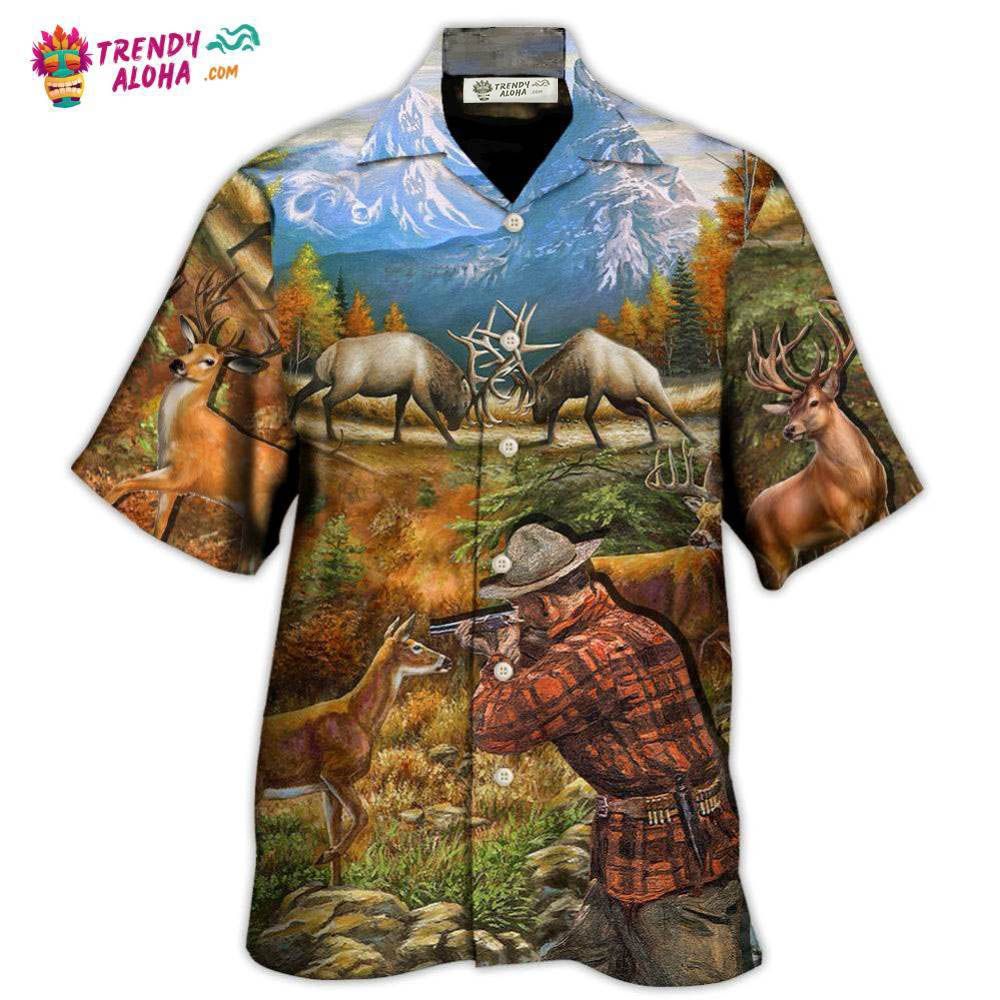 Hunting Deer Cool Art Style Hawaiian Shirt – Trendy Aloha Hunting Deer Cool Art Style Hawaiian Shirt – Trendy Aloha