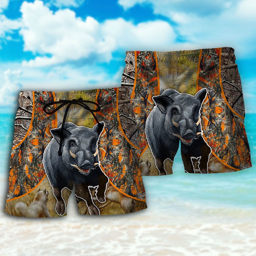 Hunting Hog Hunting Camo Trendy Aloha Hawaiian Beach Shorts