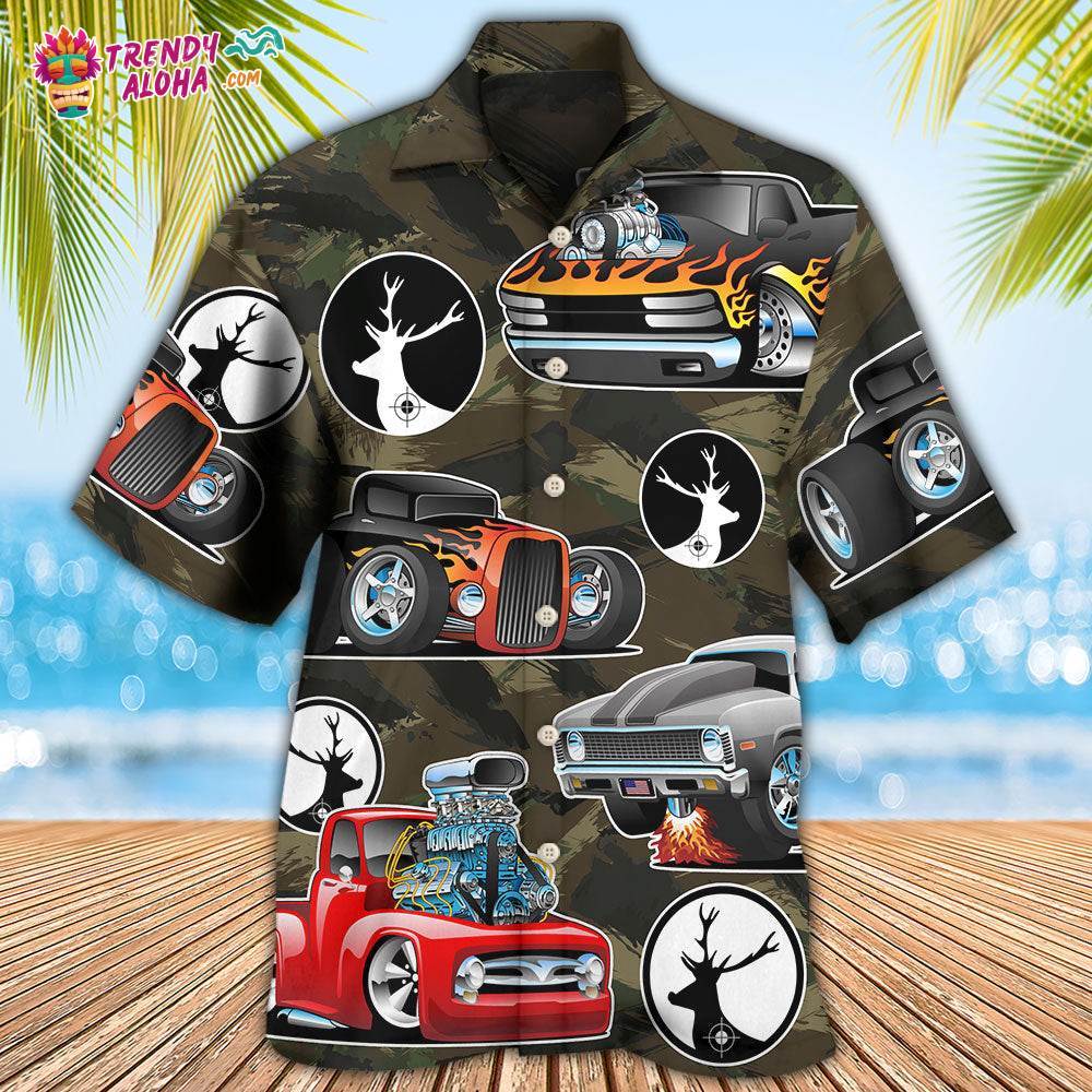 Hunting I Like Hot Rods And Hunting Hawaiian Shirt – Trendy Aloha