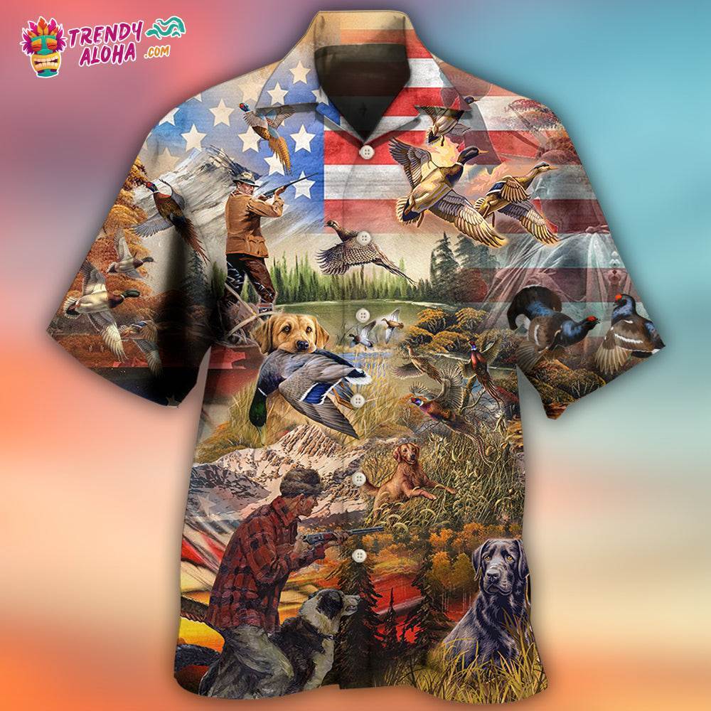 Hunting Independence Day Mallard Duck Hawaiian Shirt – Trendy Aloha