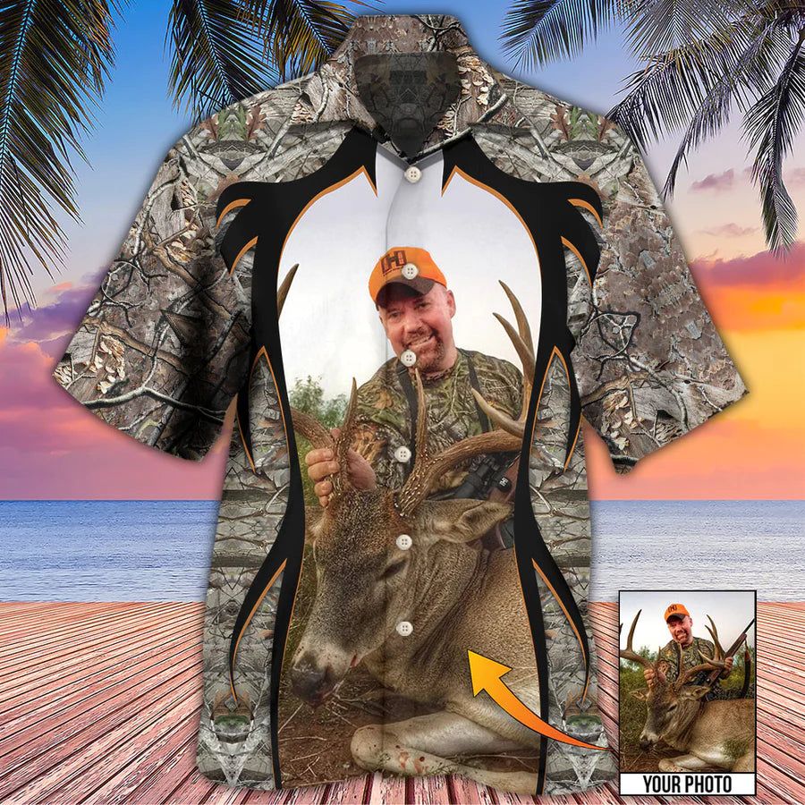 Hunting Lover Cool Pattern Custom Photo Hawaiian Shirt