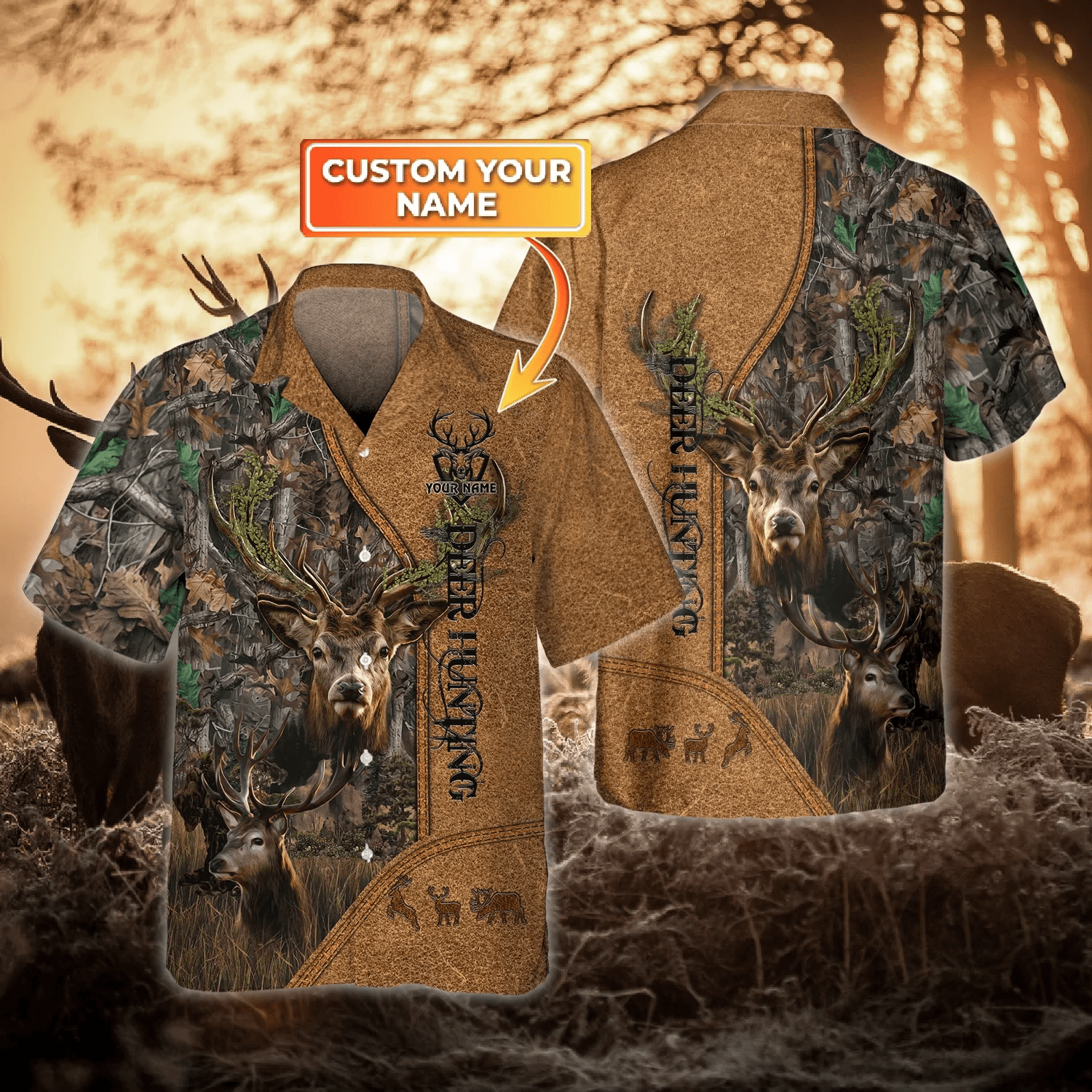 Hunting Personalized Name 3D Hawaiian Shirt