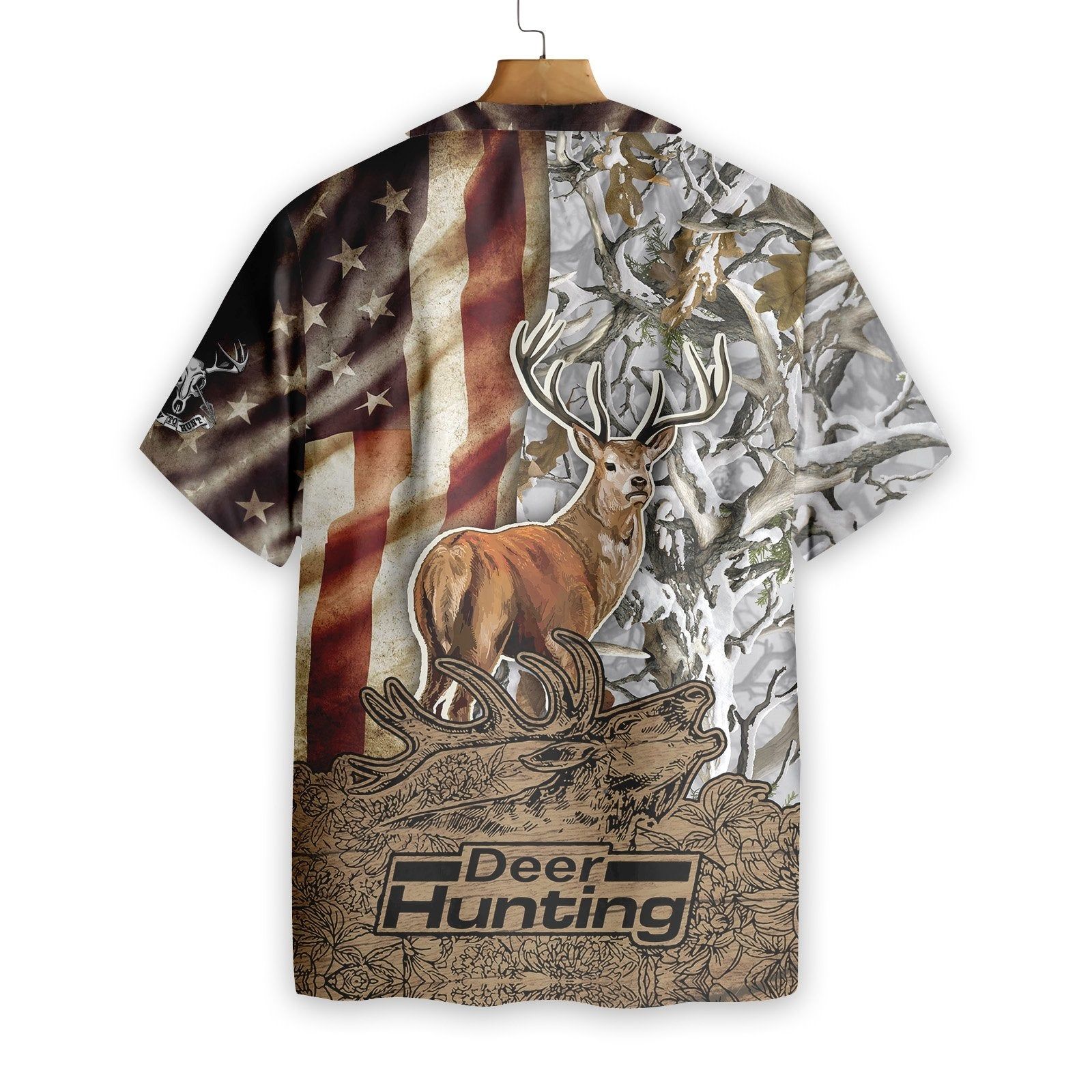 Hunting Shirt Deer Hunting Vintage American Flag Hawaiian Shirt