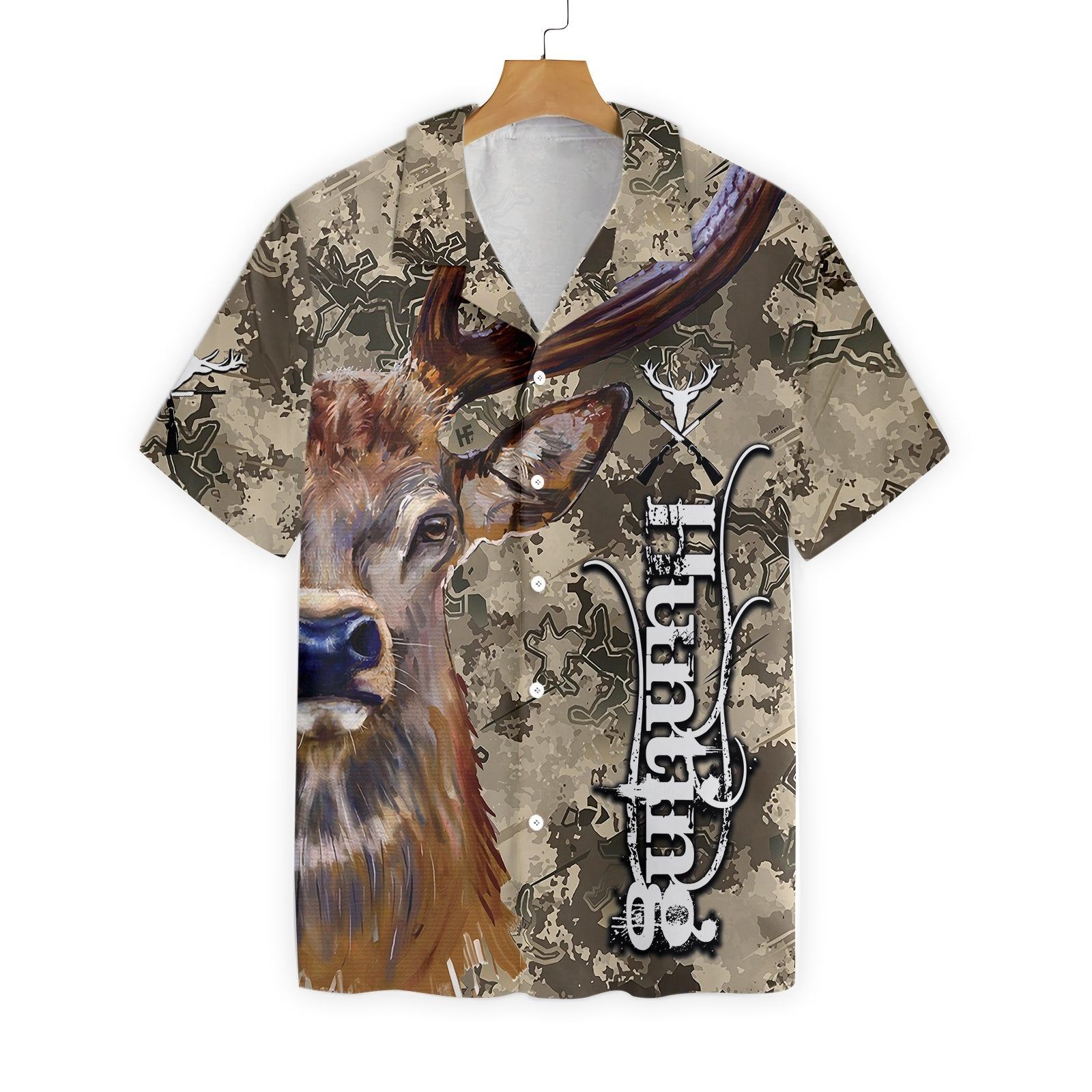 Hunting Shirt Deer T-Shirt Deer And Camo Hunting Hawaiian Shirt