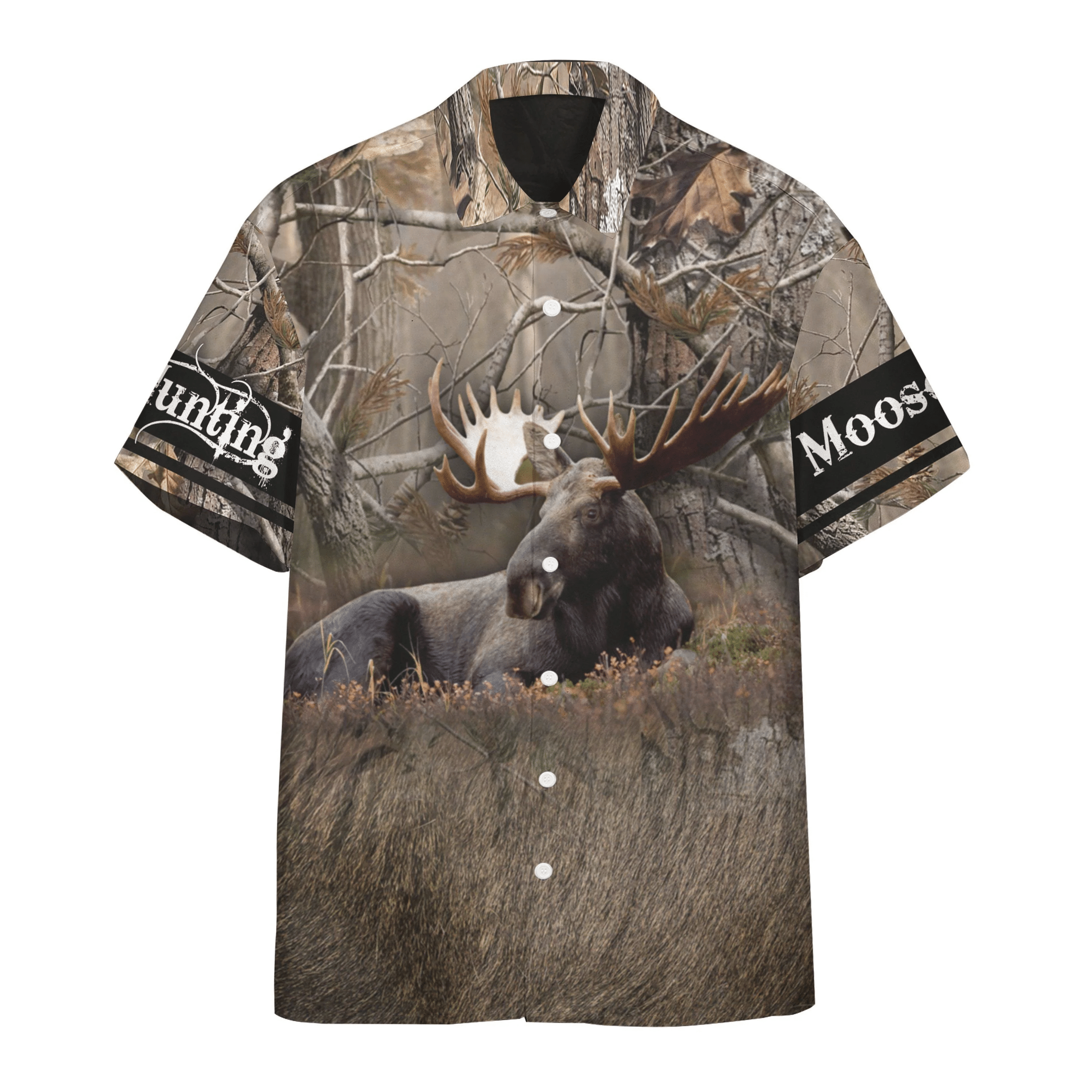 Hunting Shirt Hunting Aloha Shirt Moose Hunting Hawaiian Shirt