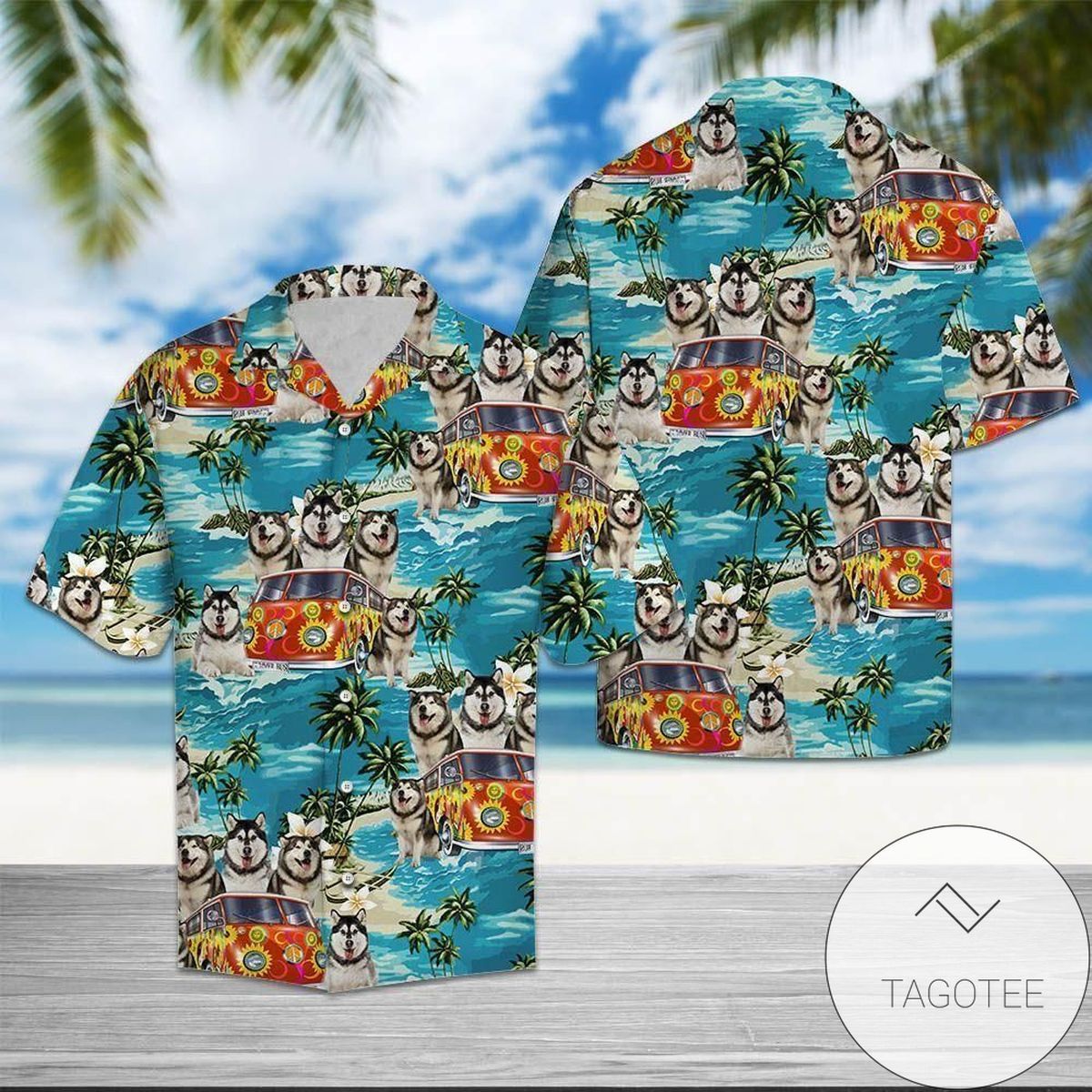 Husky Dog Funny Summer Vibe Tropical Hawaiian Shirts