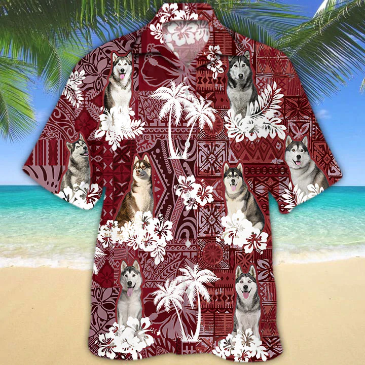 Husky Red Trendy Hawaiian Shirt, Gift For Dog Lover Shirts, Men’s Trendy Hawaiian Shirt, Summer Hawaiian Aloha Shirt Husky Red Trendy Hawaiian Shirt, Gift For Dog Lover Shirts, Men’s Trendy Hawaiian Shirt, Summer Hawaiian Aloha Shirt
