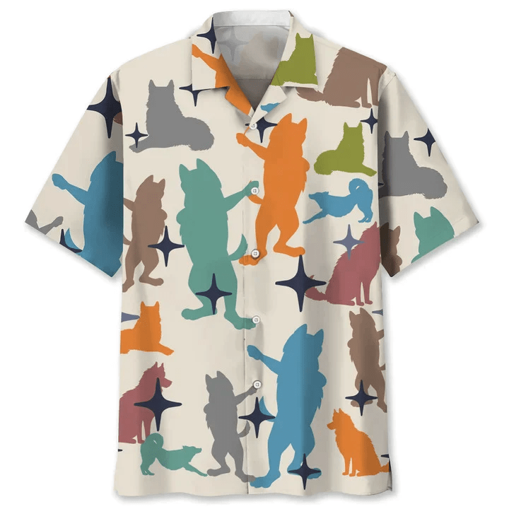 Husky Vintage Trendy Hawaiian Shirt, Trendy Hawaiian Shirt For Men, Summer Gift For Dog Lovers