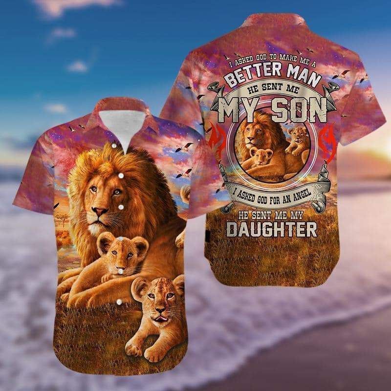 I Asked God To Make Me A Better Man Lion Tropical Hawaiian Shirt 131 Aloha Hawaii Shirts