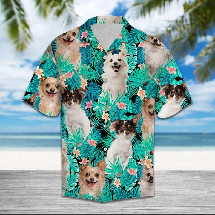 I Love Chihuahua Tropical Jungle Trendy Hawaiian Shirt