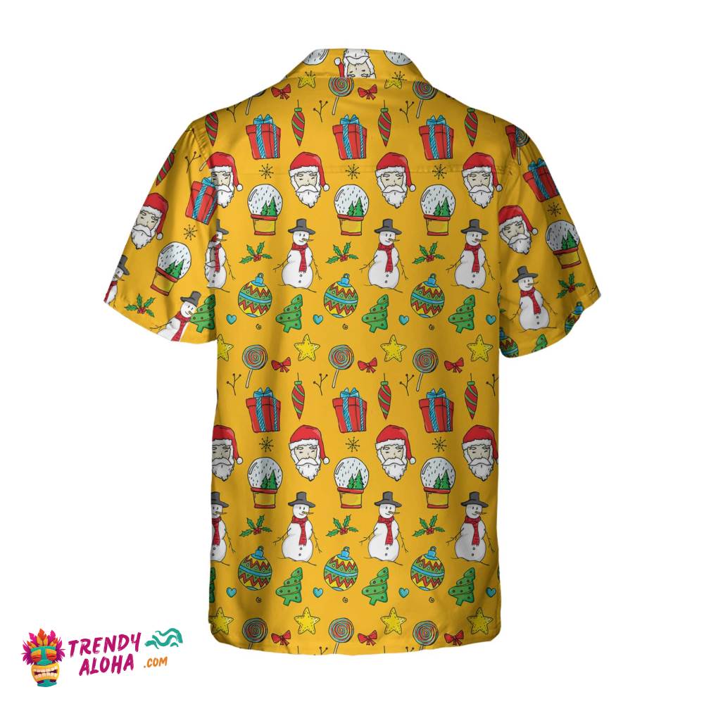 I Love Christmas Shirt For Men With Christmas Pattern, Cute Christmas Hawaiian Shirt