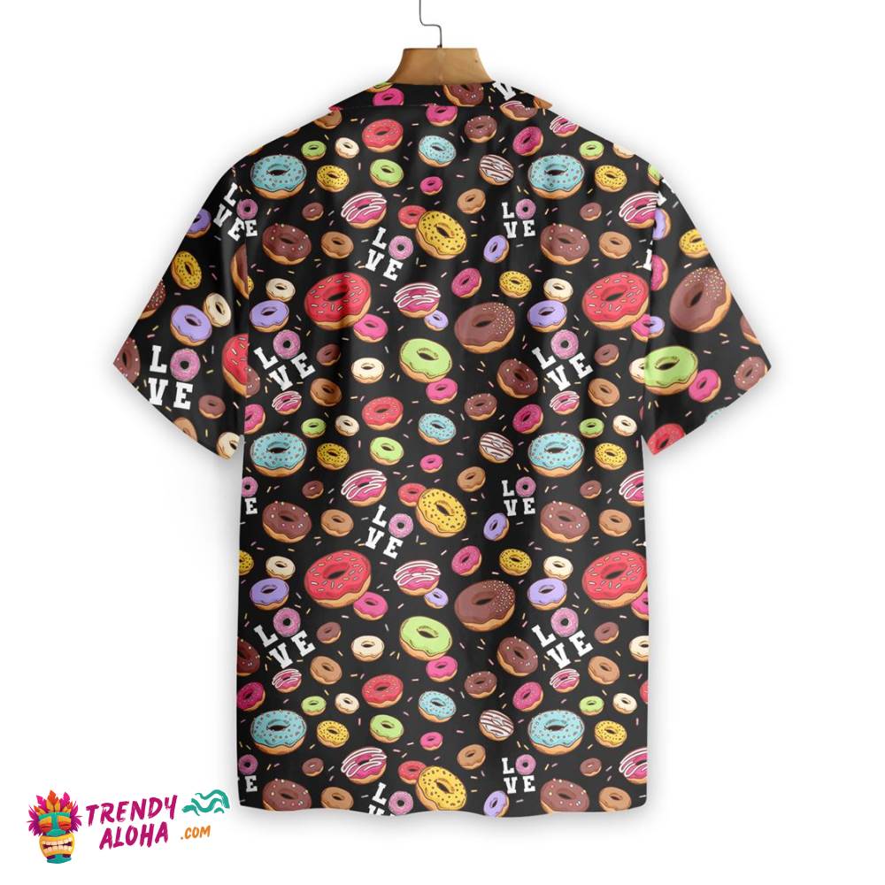 I Love Donut Black Hawaiian Shirt
