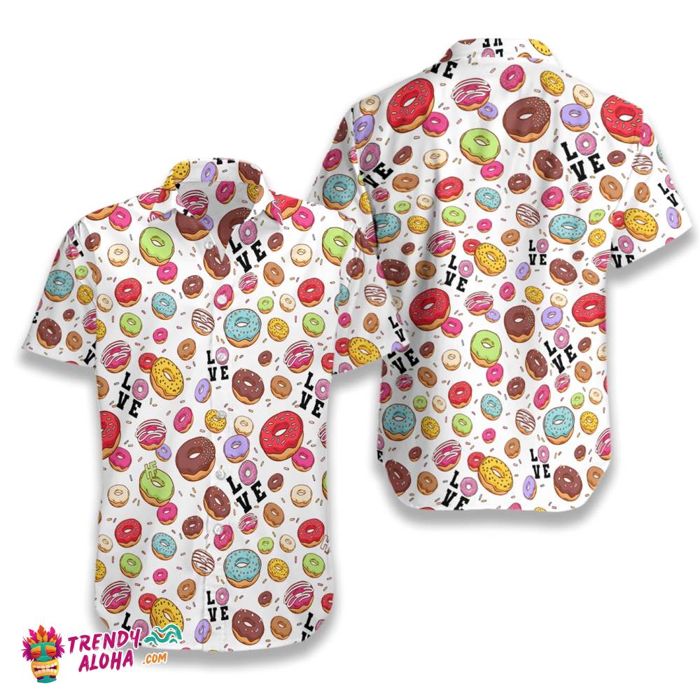 I Love Donut White Hawaiian Shirt I Love Donut White Hawaiian Shirt