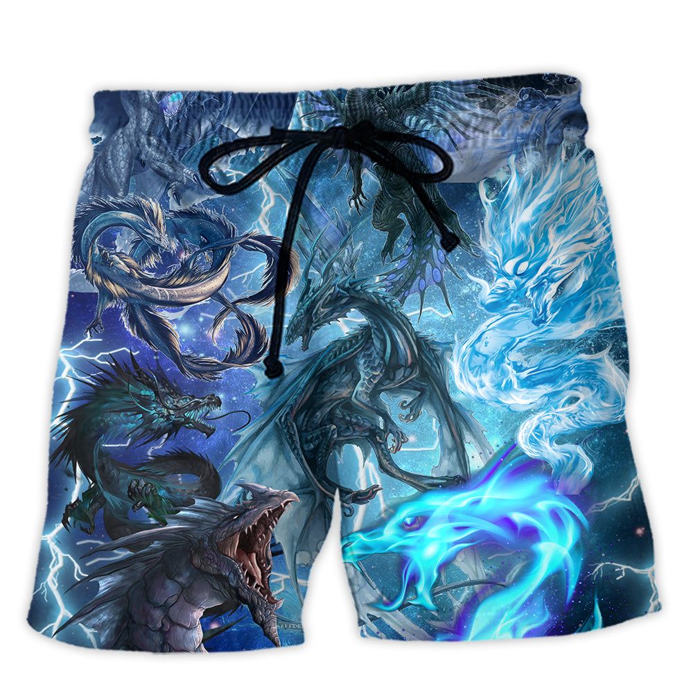 Ice Dragon Magical Life Trendy Aloha Hawaiian Beach Shorts Ice Dragon Magical Life Trendy Aloha Hawaiian Beach Shorts