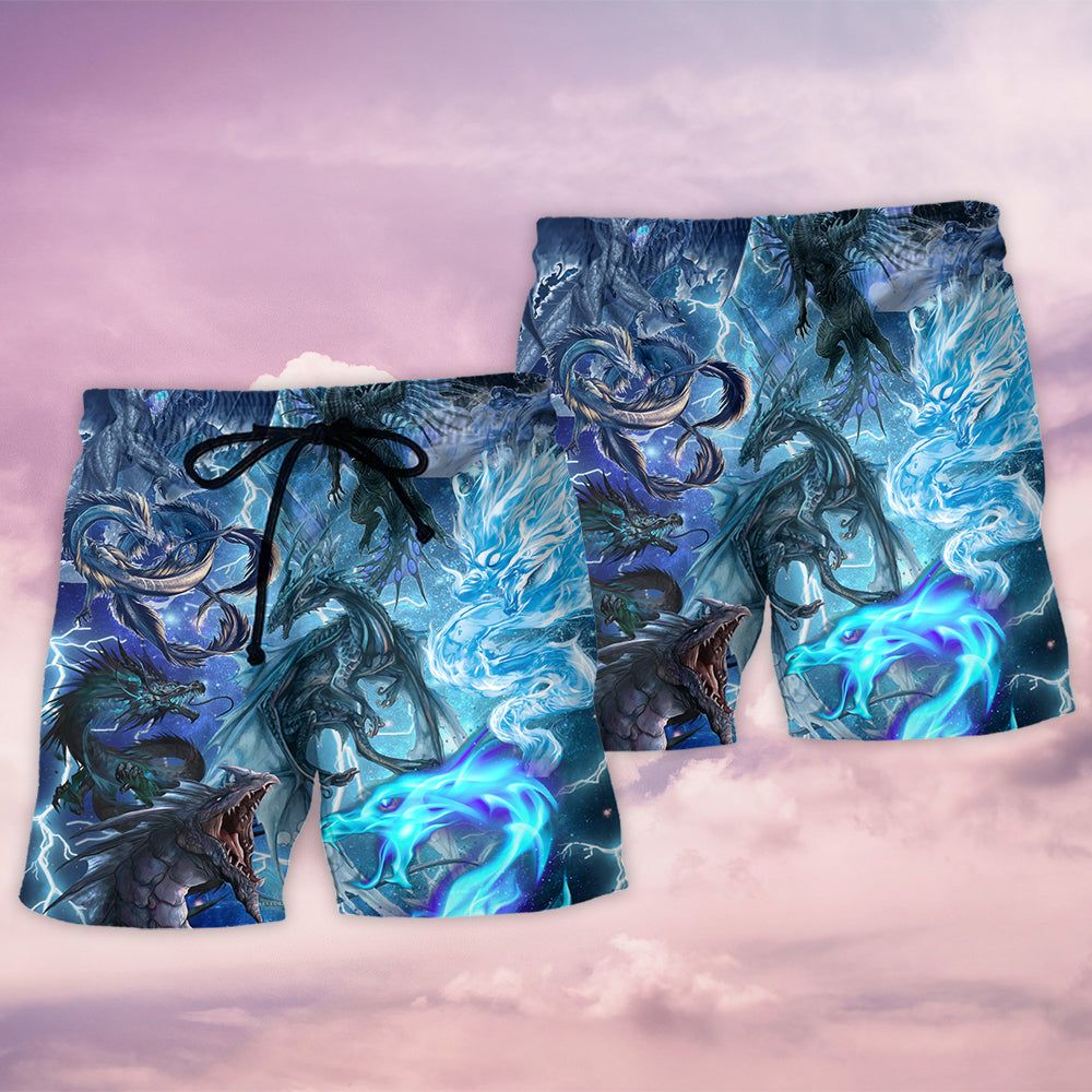 Ice Dragon Magical Life Trendy Aloha Hawaiian Beach Shorts