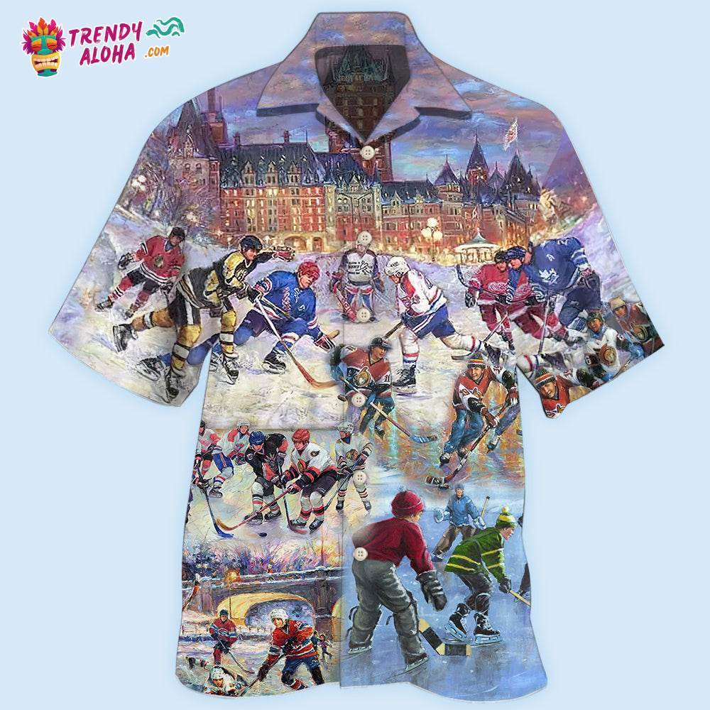 Ice Hockey Colorful Night Hawaiian Shirt – Trendy Aloha