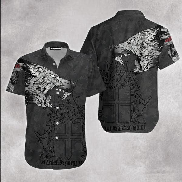 Iceland Fenrir Wolf And Vegvisir Viking Hawaiian Shirt For