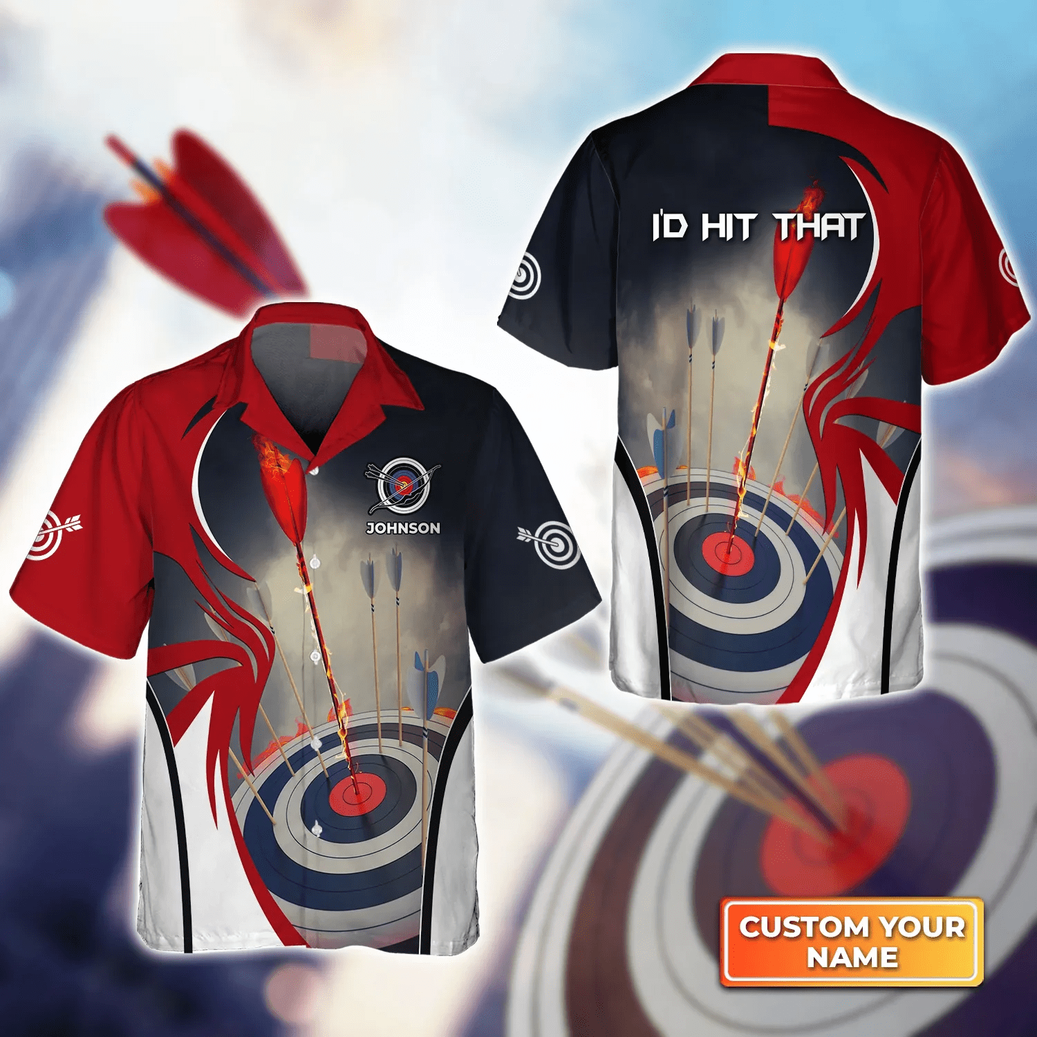 I’D Hit That Archery Target On Fire 3D Trendy Hawaiian Shirt, Gift For Archer Sport Lovers, Gift For Archer