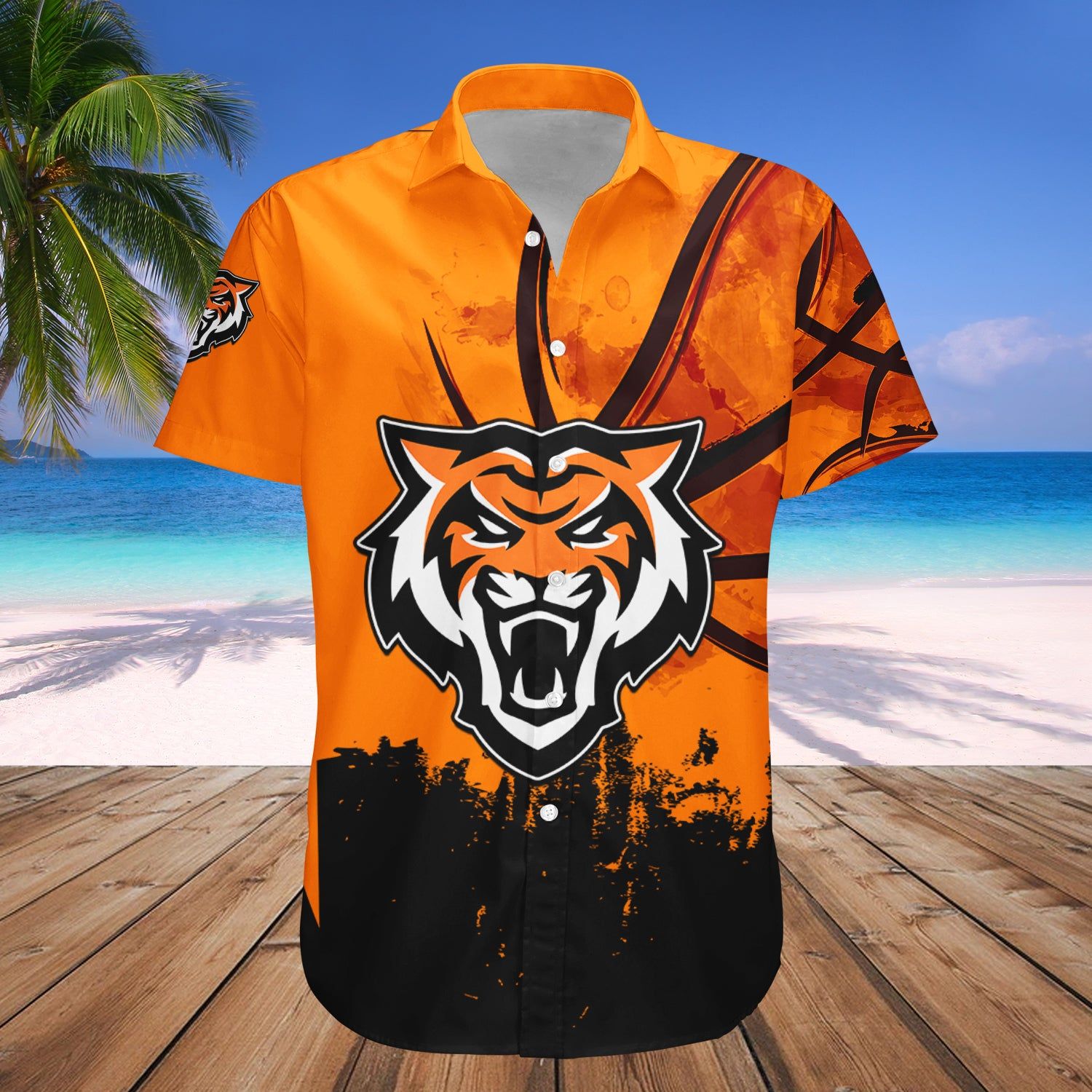 Idaho State Bengals Hawaii Shirt Basketball Net Grunge Pattern – NCAA
