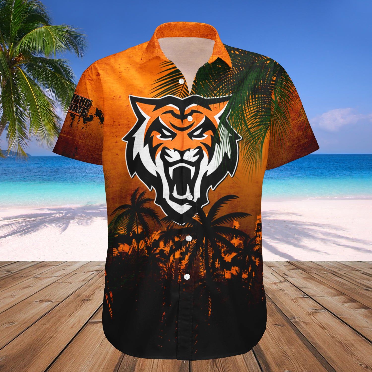 Idaho State Bengals Hawaii Shirt Coconut Tree Tropical Grunge – NCAA