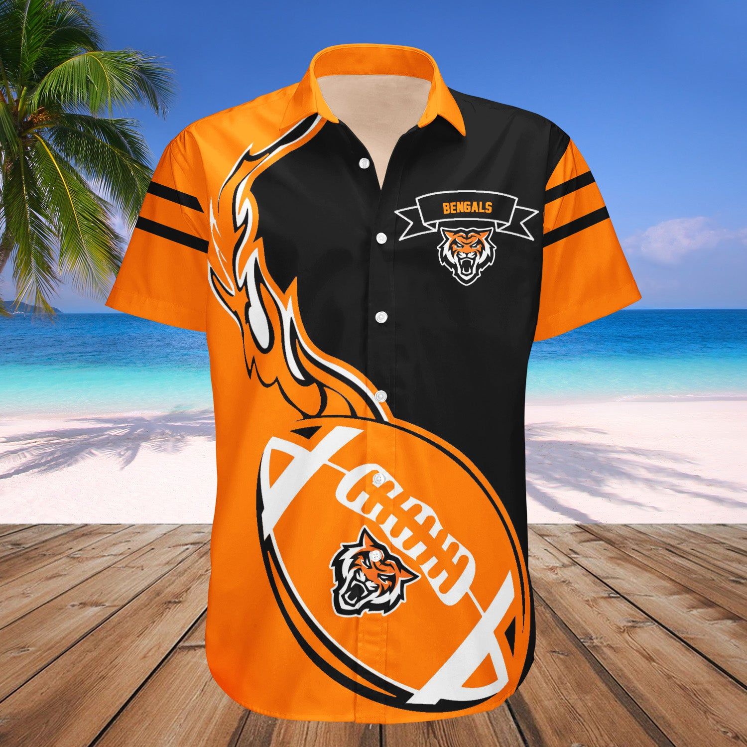Idaho State Bengals Hawaii Shirt Flame Ball – NCAA
