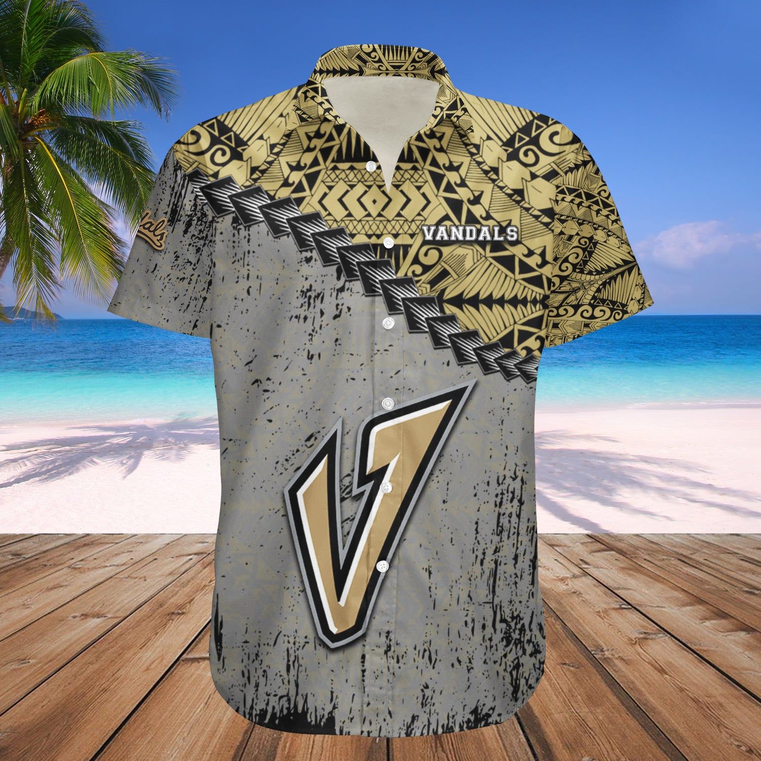 Idaho Vandals Hawaii Shirt Grunge Polynesian Tattoo – NCAA