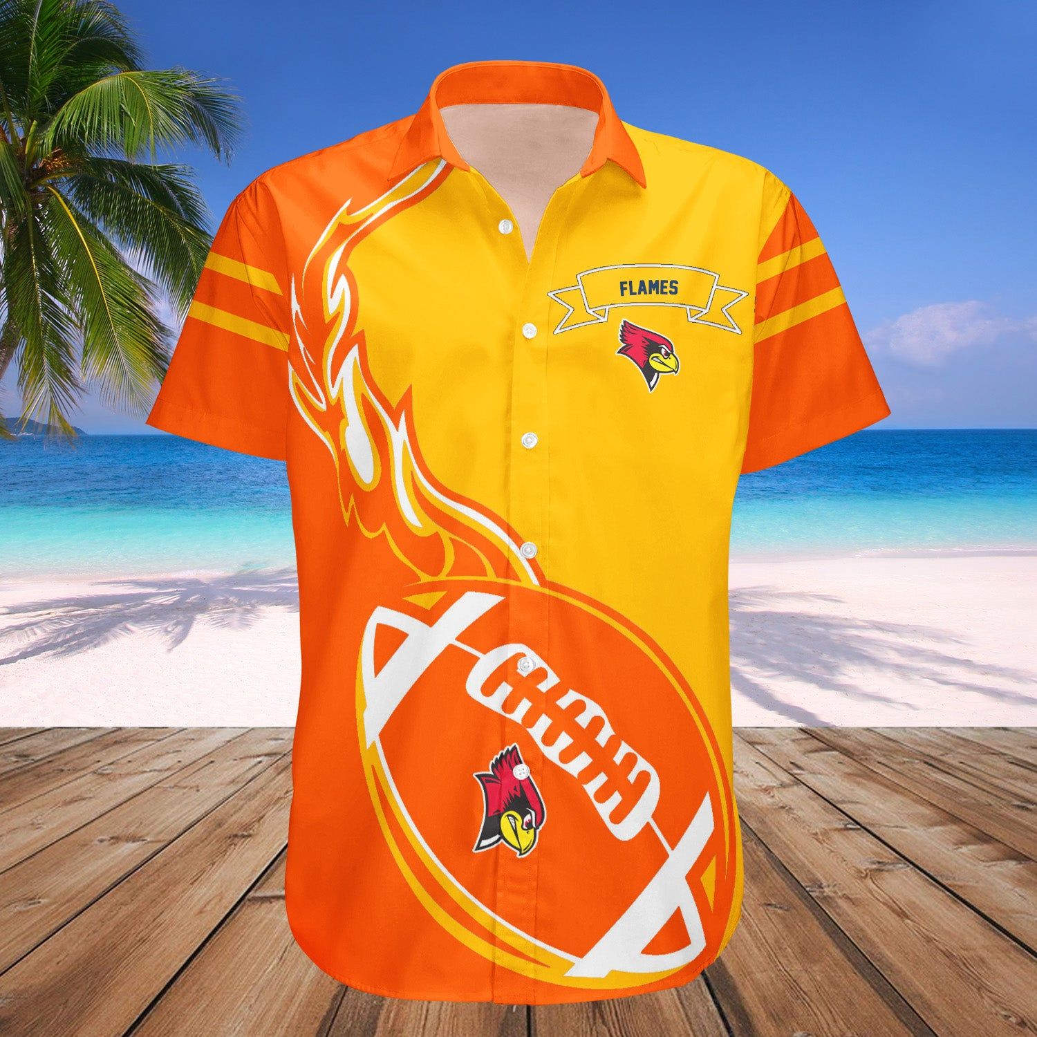 Illinois-Chicago Flames Hawaii Shirt Flame Ball – NCAA