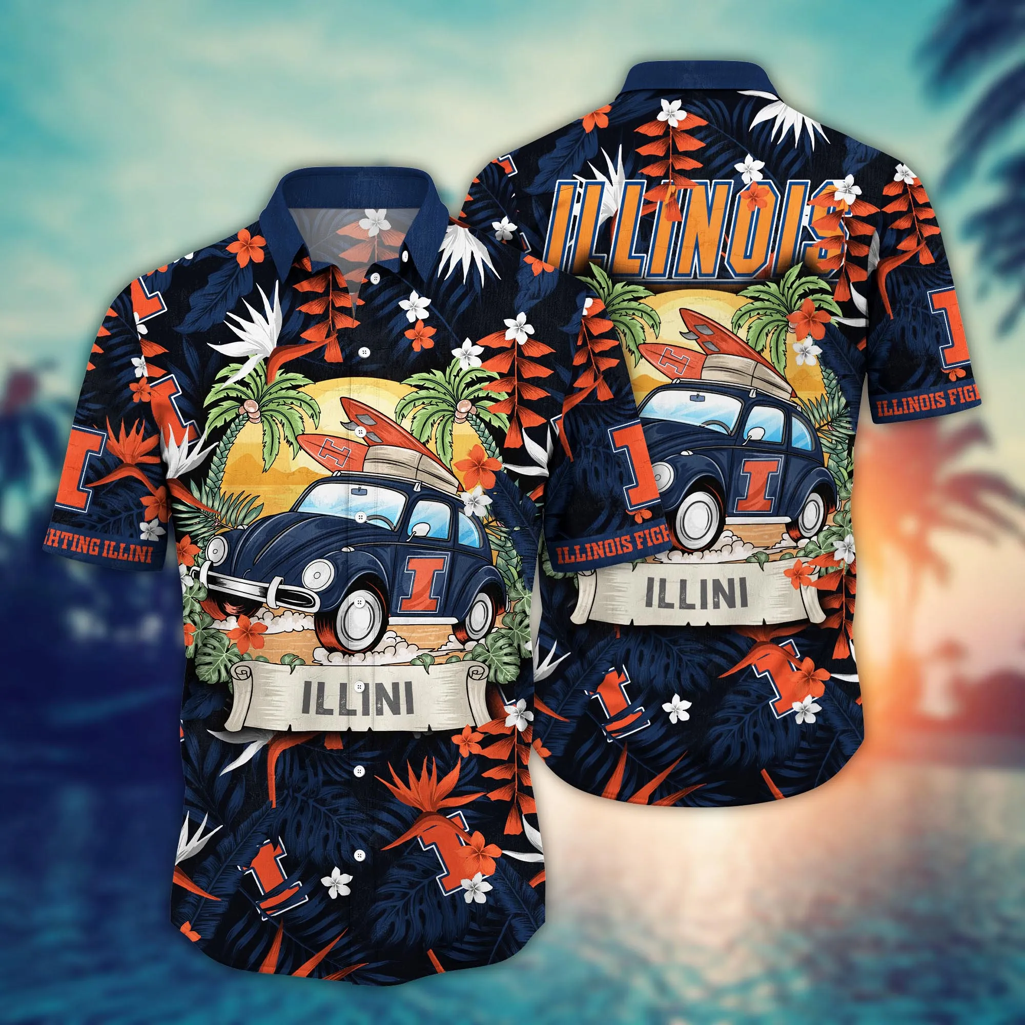 Illinois Fighting Illini NCAA Hawaiian Shirt Dry Seasontime Aloha Shirt Illinois Fighting Illini NCAA Hawaiian Shirt Dry Seasontime Aloha Shirt