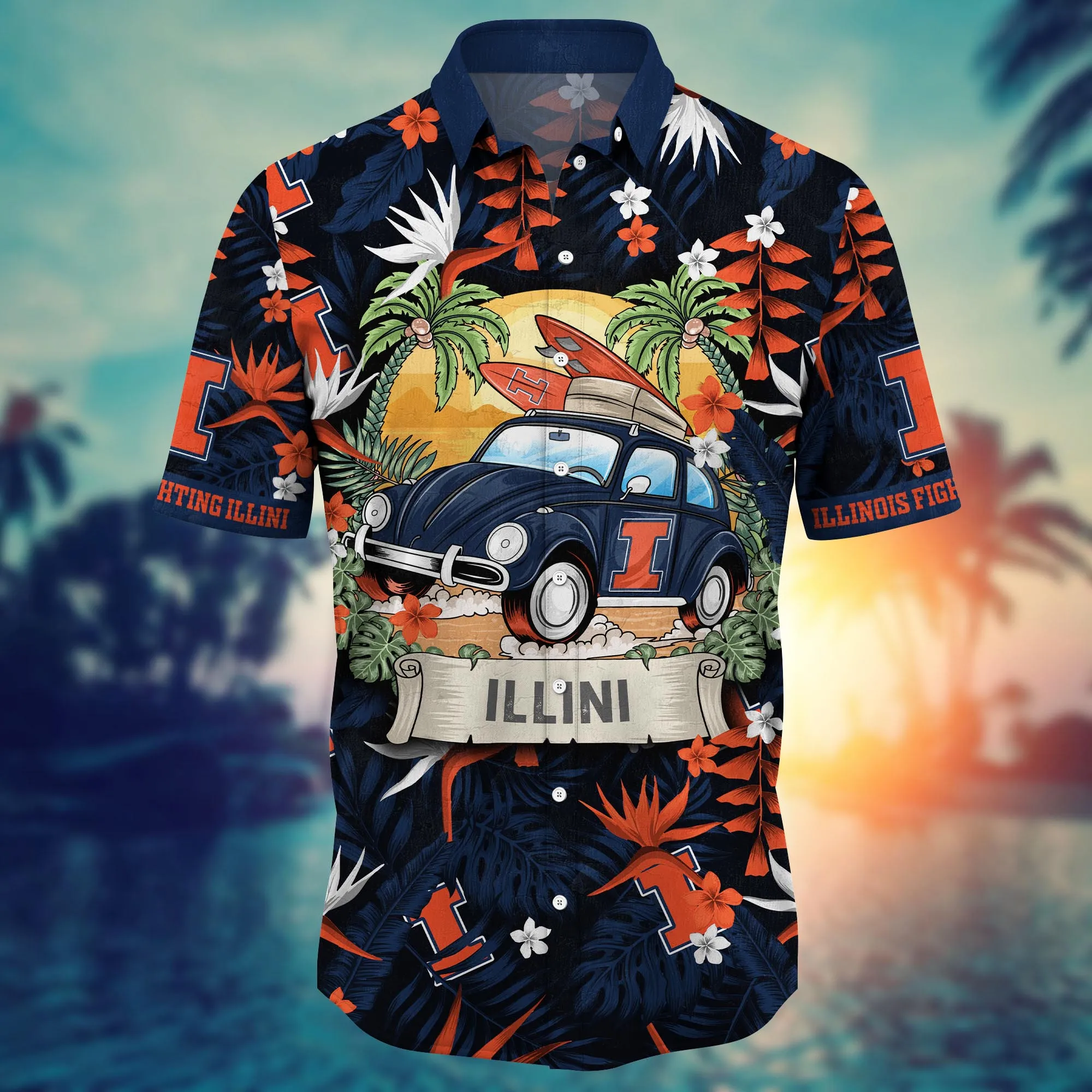 Illinois Fighting Illini NCAA Hawaiian Shirt Dry Seasontime Aloha Shirt