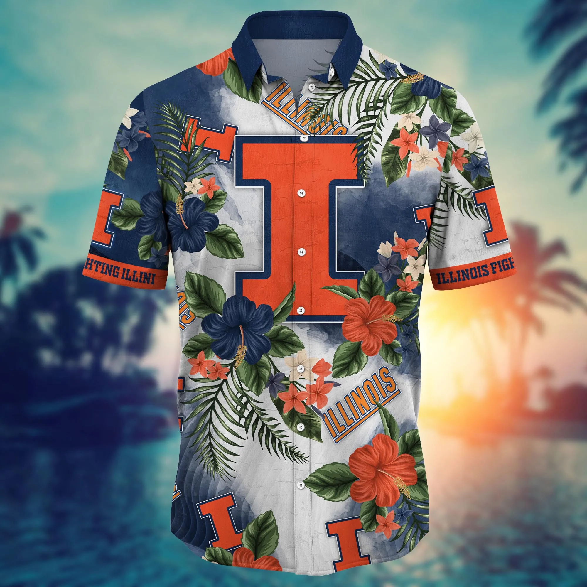 Illinois Fighting Illini NCAA Hawaiian Shirt Getawaystime Footie Shirts
