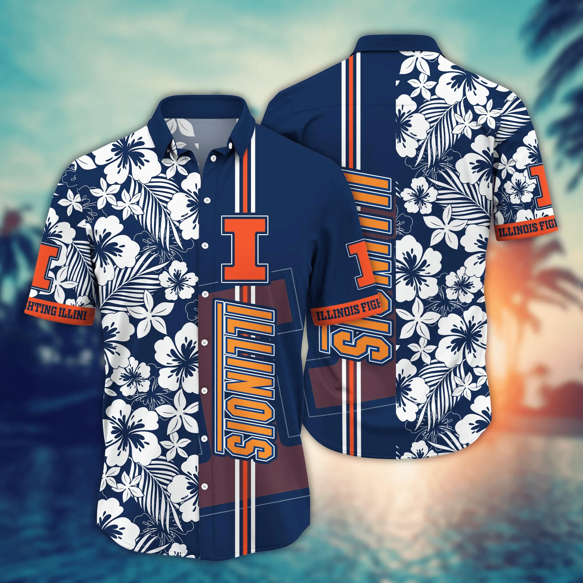 Illinois Fighting Illini NCAA Hawaiian Shirt Hikingtime Aloha Shirt