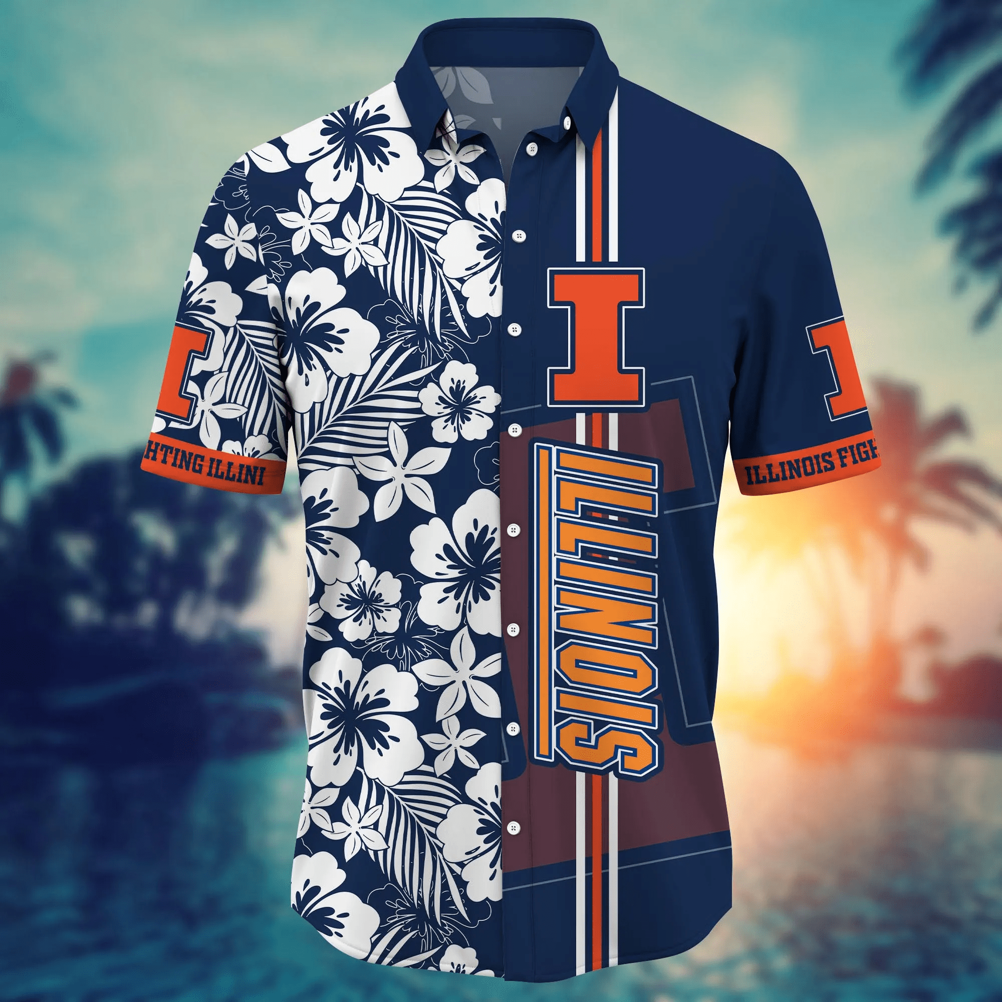 Illinois Fighting Illini NCAA Hawaiian Shirt Hikingtime Aloha Shirt