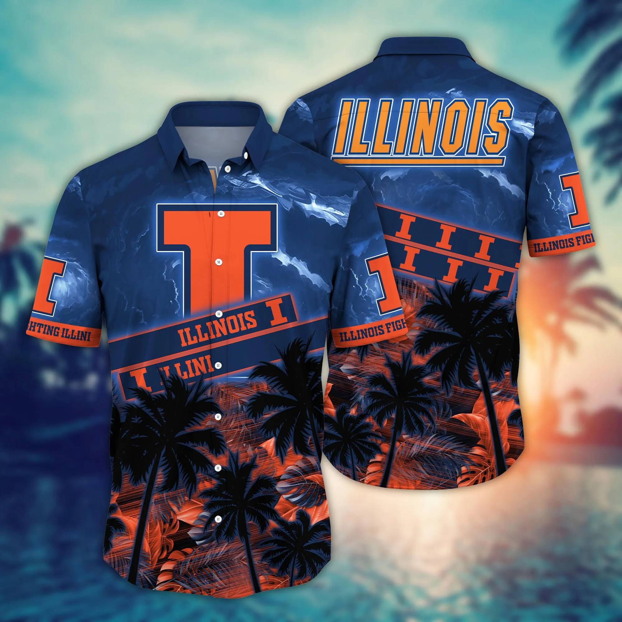 Illinois Fighting Illini NCAA Hawaiian Shirt Sunny Aloha Shirt