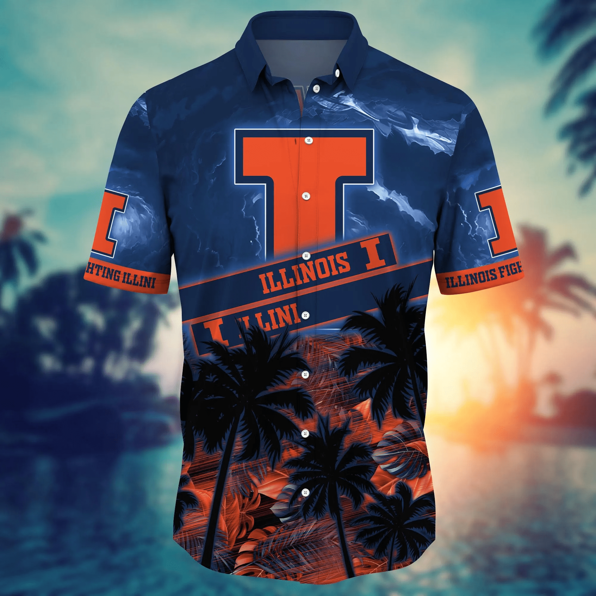 Illinois Fighting Illini NCAA Hawaiian Shirt Sunny Aloha Shirt